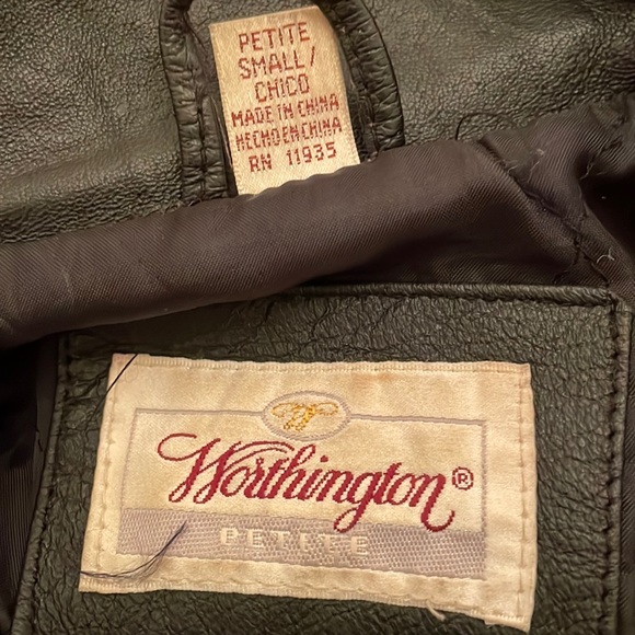 Worthington, women’s genuine leather coat with belt and pockets (Mlb) - Picture 14 of 16